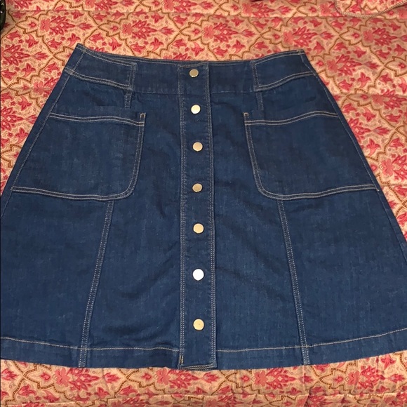 Boden Dresses & Skirts - Boden ICONS denim a-line skirt EUC jeans snap 14